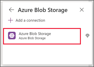 Fügen Sie eine Blob Storage-Verbindung hinzu.