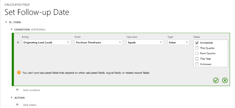 1. Nachverfolgungsdatum für eine Verkaufschance in Dynamics 365