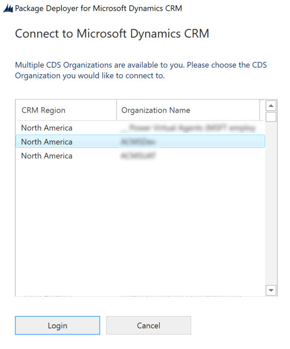 Eine Umgebung auswählen Wählen Sie eine Umgebung aus.