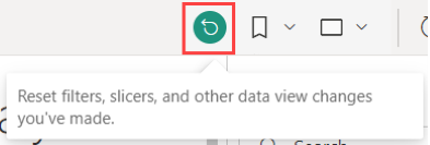 Screenshot der oberen Menüleiste mit ausgewähltem Symbol „Auf Standard zurücksetzen“