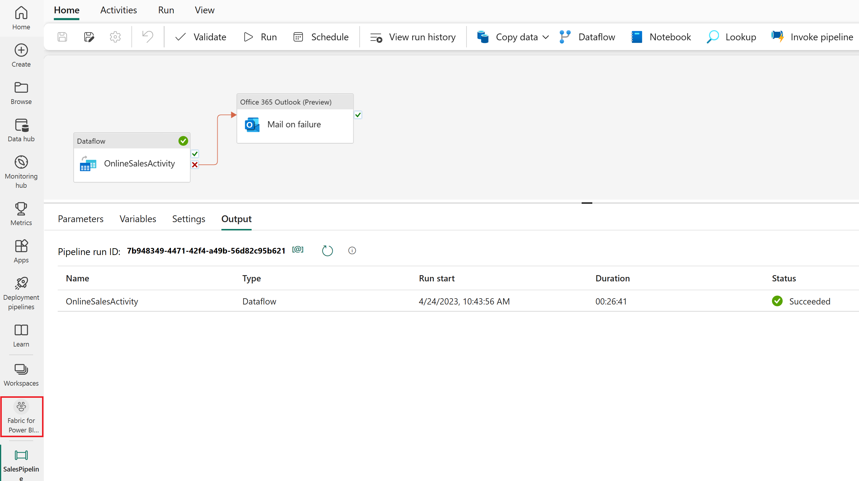 Screenshot der Rückkehr zum Arbeitsbereich.