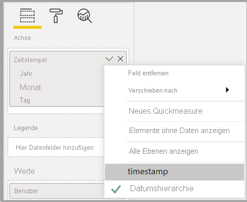 Screen shot of date hierarchy setting.