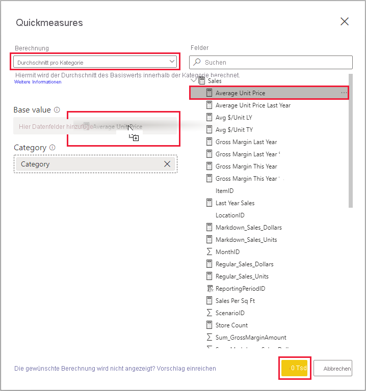 Screenshot des Power BI Desktops mit der Option 