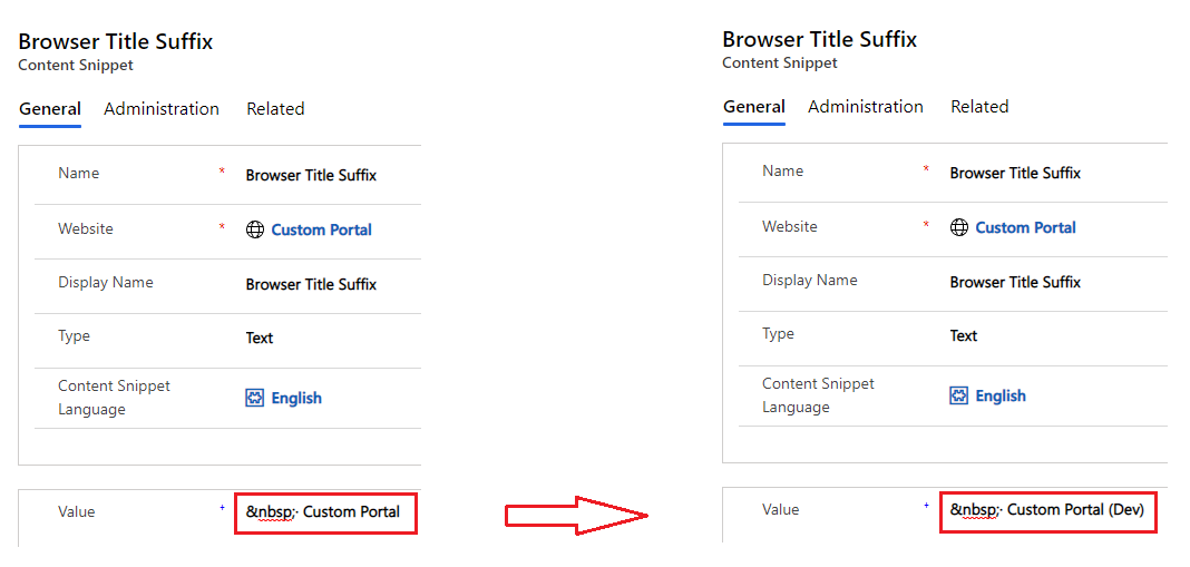 Browser-Titel-Suffix von der Portalverwaltungs-App