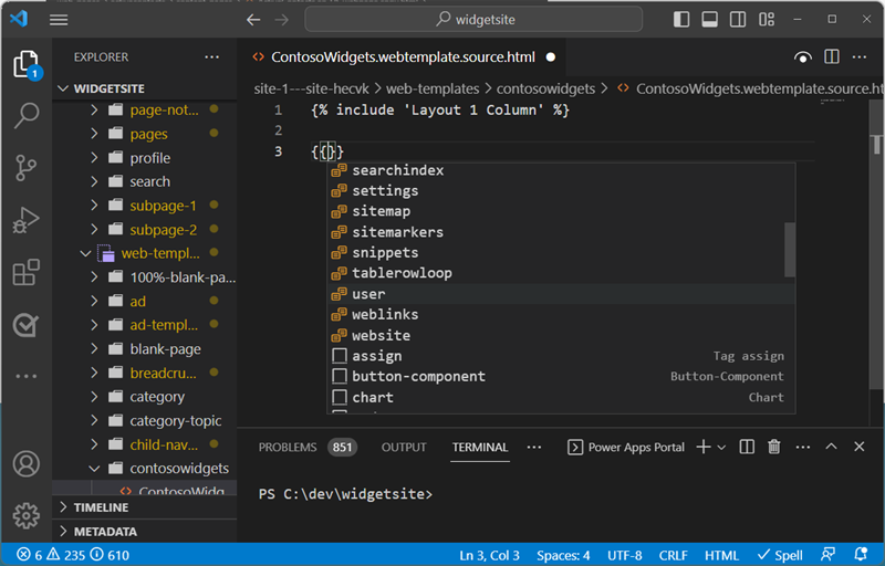 Screenshot zeigt die Eingabe eines Liquid-Objekts.