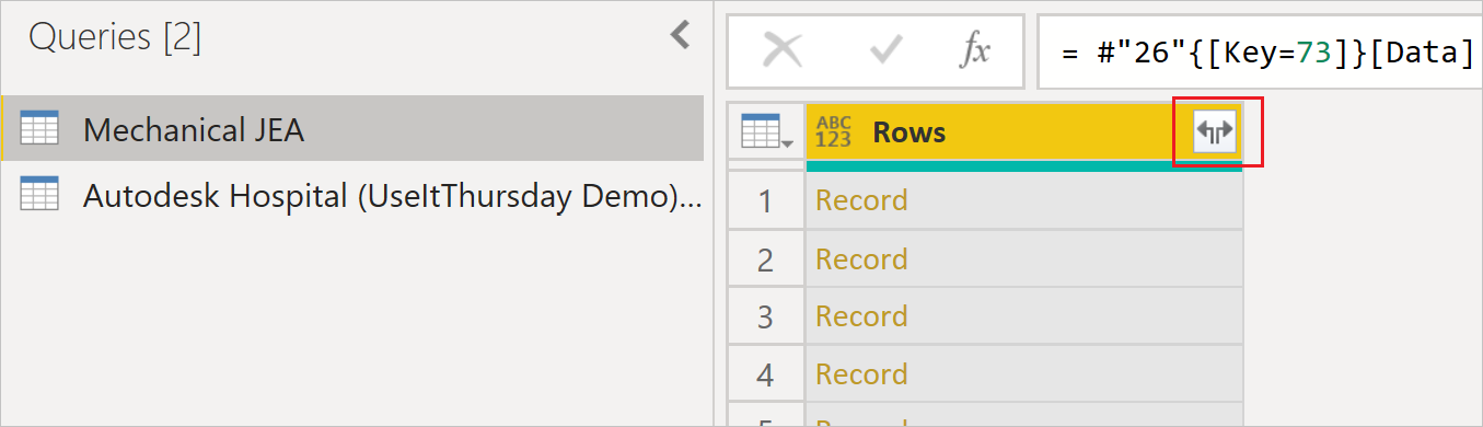 Screenshot der Datenvorschau vor der Transformation.