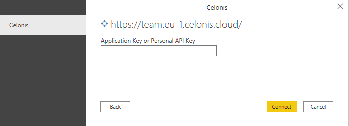 Screenshot des Authentifizierungsdialogfelds, in dem Sie Ihren Schlüssel für die Authentifizierung eingeben.