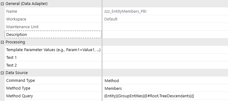 Screenshot der Konfiguration einer Mitgliederdatenadapterkonfiguration.