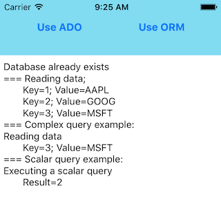 Beispiel für iOS-ADO.NET