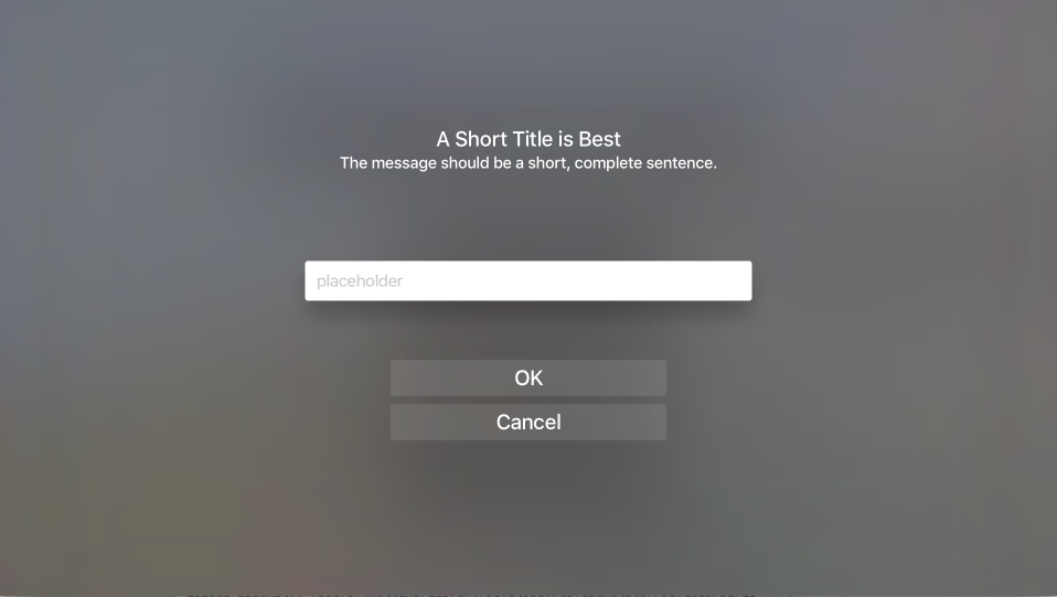 Textfeld in einer Warnung