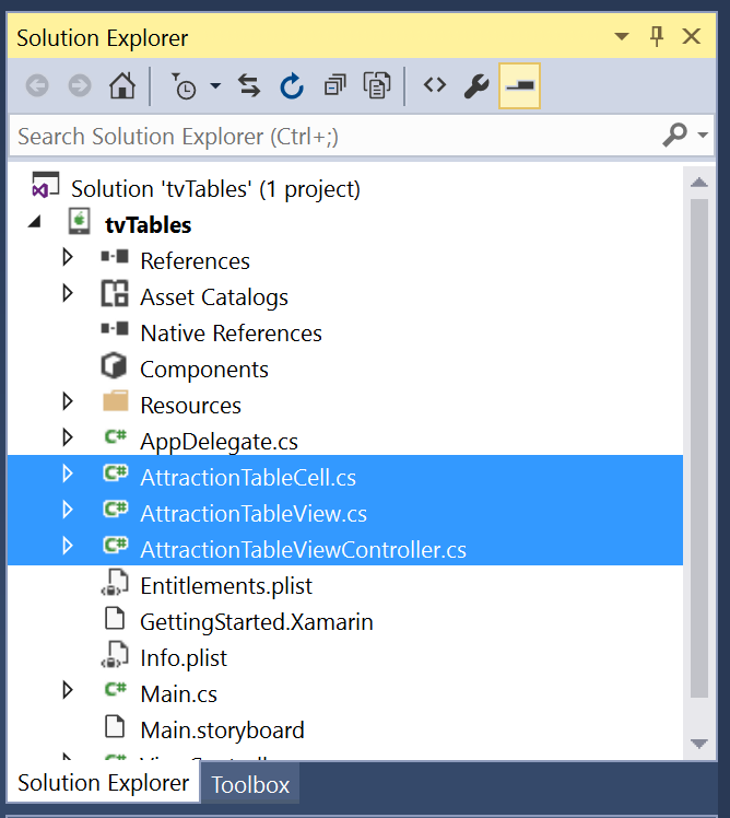 Die benutzerdefinierten Klassen in der Projektstruktur