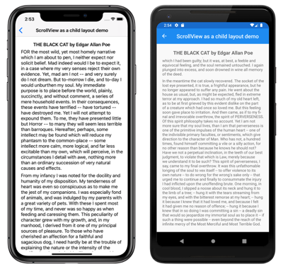 Untergeordnetes ScrollView-Layout Screenshot eines untergeordneten ScrollView-Layouts