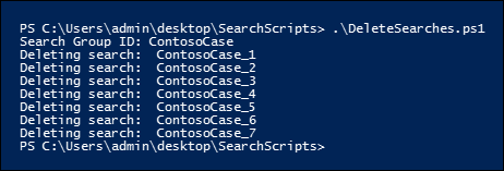 Führen Sie das Skript aus, um die Suchvorgänge in der Suchgruppe zu löschen.