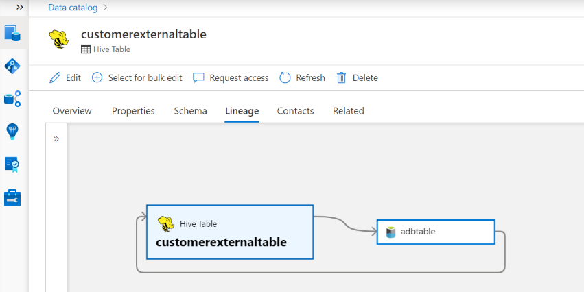 Screenshot: Beispiel für Azure Databricks-Herkunft