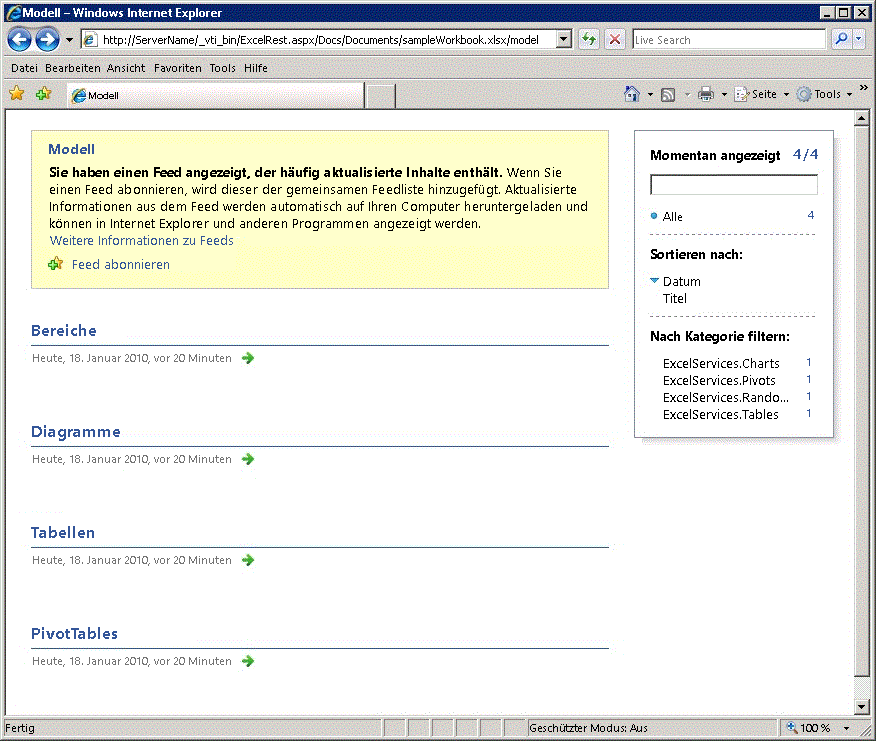 Excel Services REST-Modell-URL