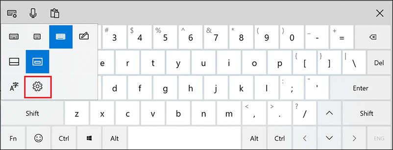 Screenshot der Einstellungen für die softe Tastatur.