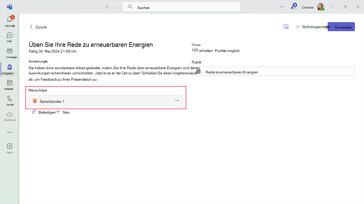 Screenshot der Anlage 