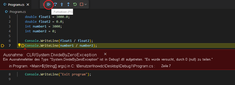 Screenshot der Schaltfläche 