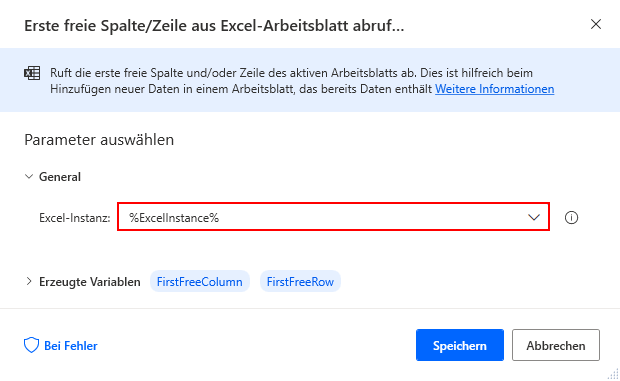 Screenshot der Aktion 