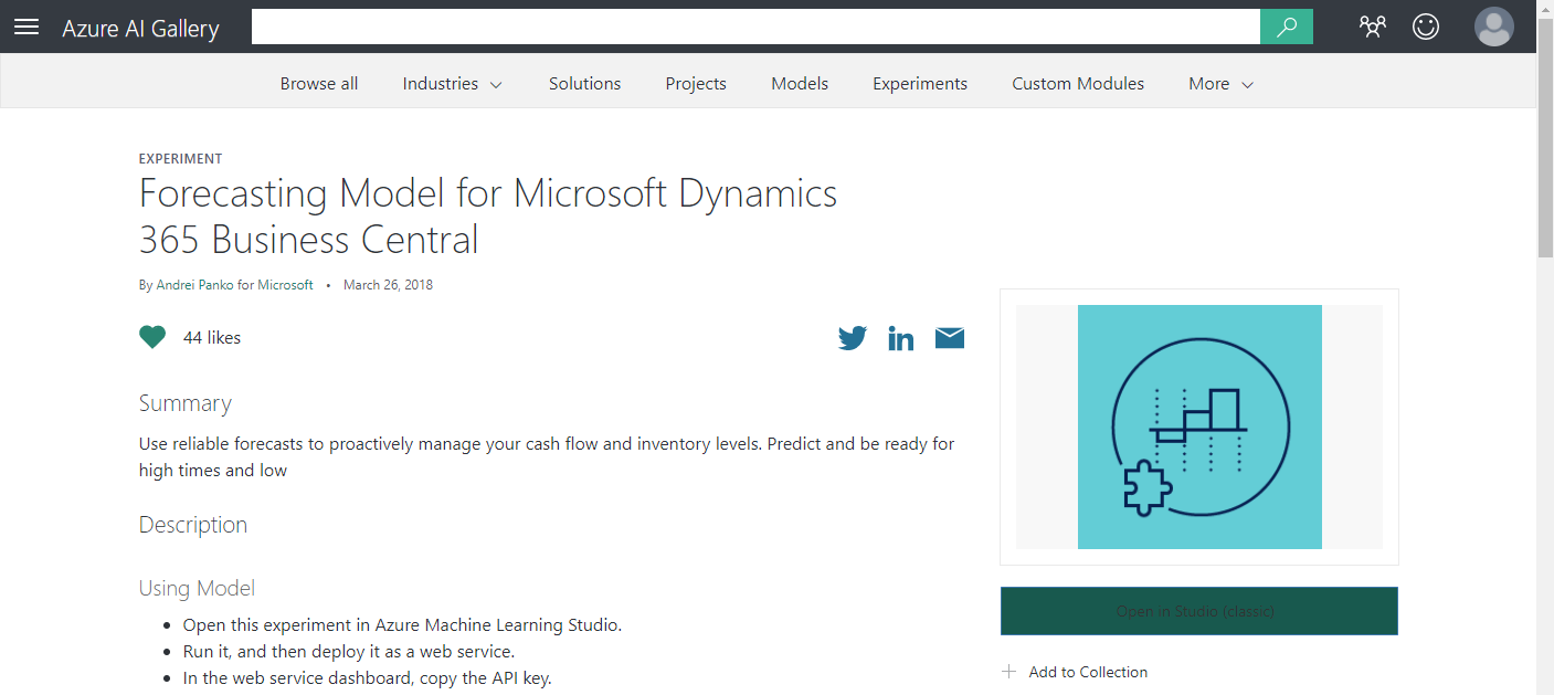 Screenshot der Seite „Planungsmodell für den Azure KI-Katalog“