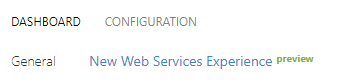 Screenshot des Links „Neue Webdiensterfahrung“