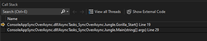 Screenshot des Anrufstapels.