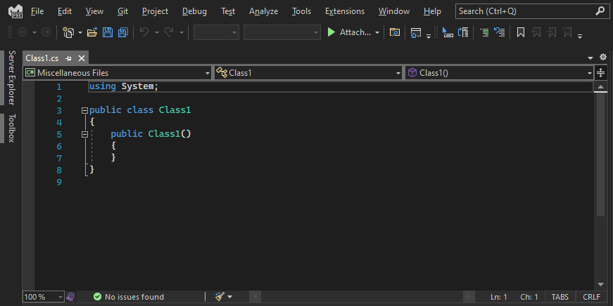 Screenshot einer C#-Codedatei in Visual Studio 2022.