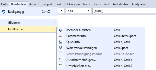 IntelliSense-Menü
