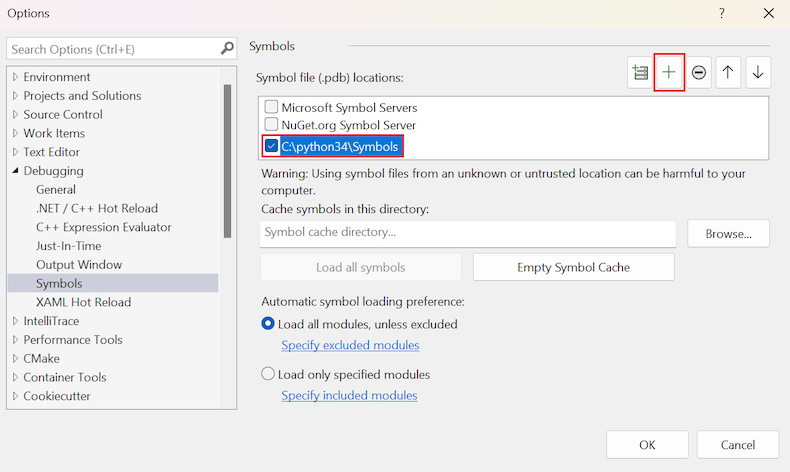 symbole-f-r-den-gemischten-python-c-debugmodus-visual-studio-windows-microsoft-learn