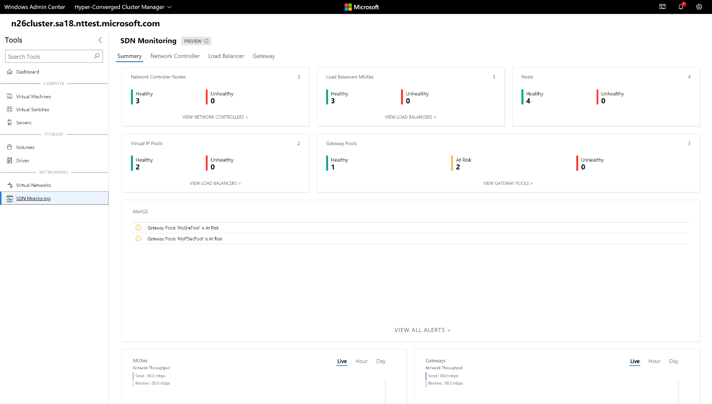 Here is a screenshot of how you can monitor your SDN infrastructure.