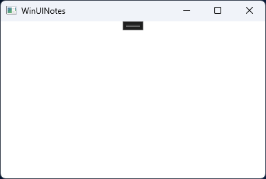Das Notizen-App-Fenster mit einer Titelleiste und einem leeren Inhaltsbereich.