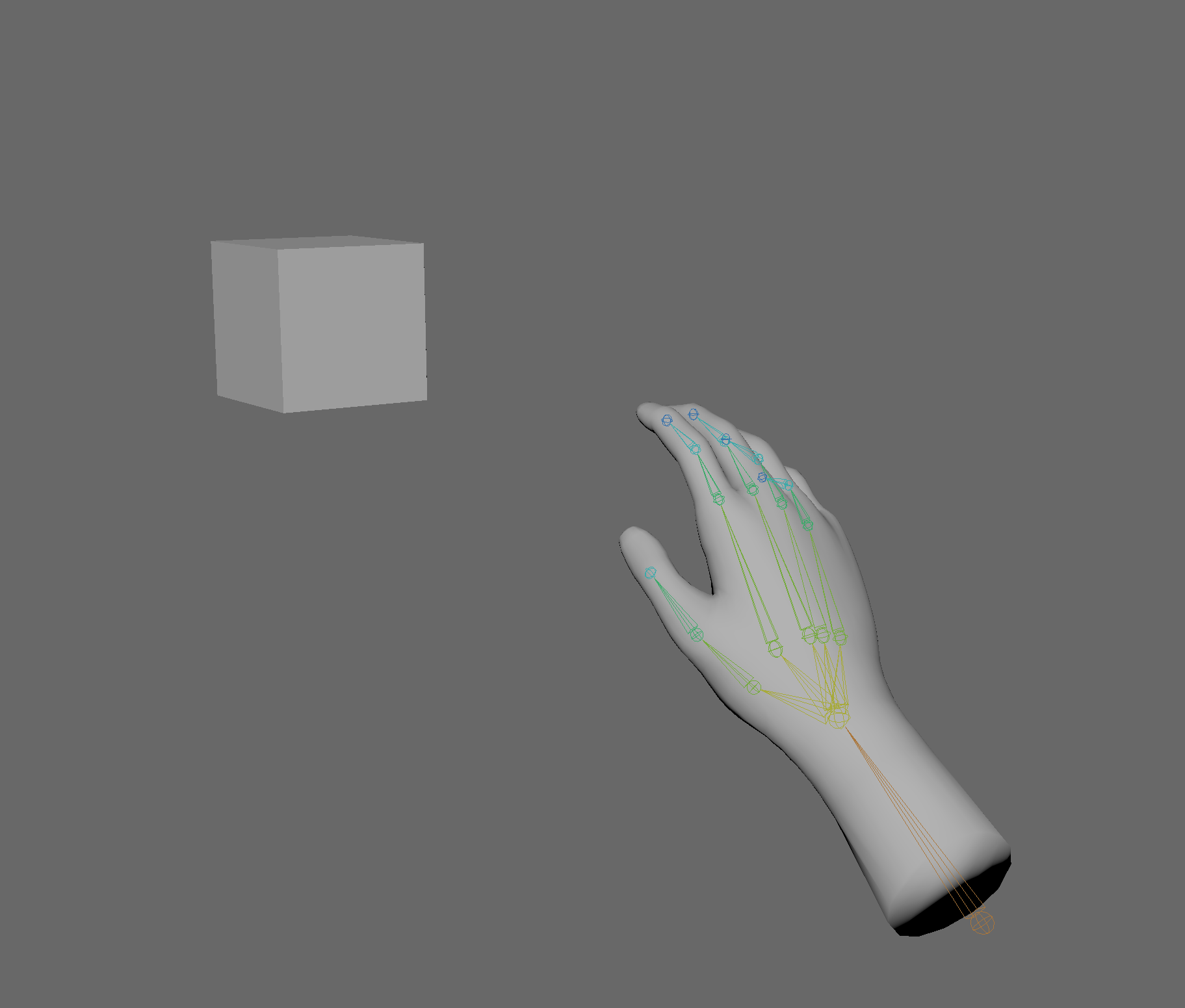 Beispiel für animierte Hände in Maya