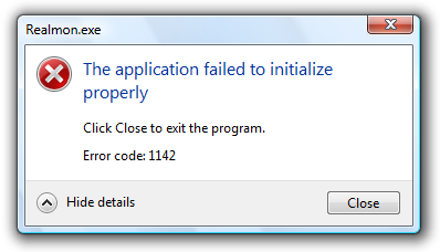 Screenshot der Nachricht: Das Programm hat 