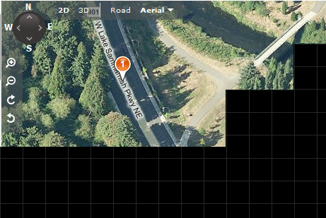 Screenshot der Karte mit Satellitenfoto und Raster-
