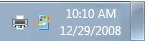 Screenshot mit Benachrichtigungsbereich und Symbolen für einen temporären Ereignisstatus.