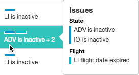 Screenshot that explains the issues when you Hover over the issues to see a detailed listing.
