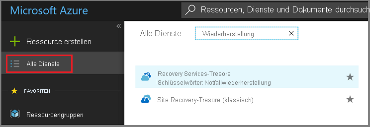 Screenshot, das die Option 