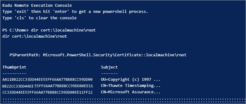 Der Screenshot zeigt Beispielfingerabdrücke und -beschreibungen.