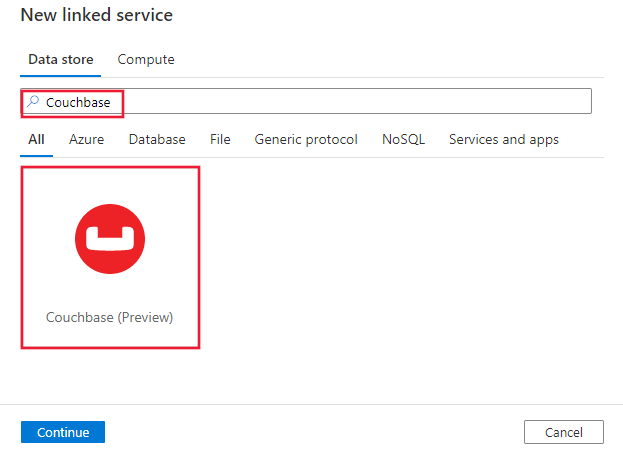 Screenshot des Couchbase-Connectors.