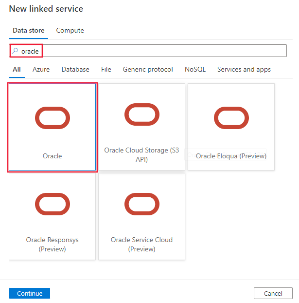 Screenshot des Oracle Connectors.