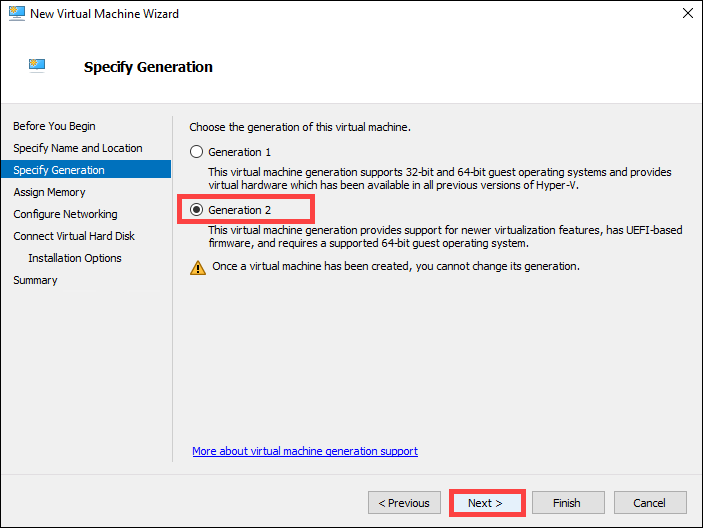 Generierungsseite angeben