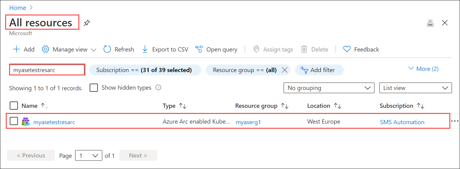 Zur Azure Arc-Ressource wechseln