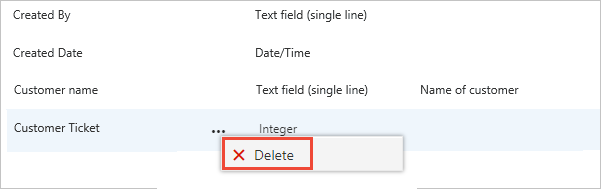 Delete field