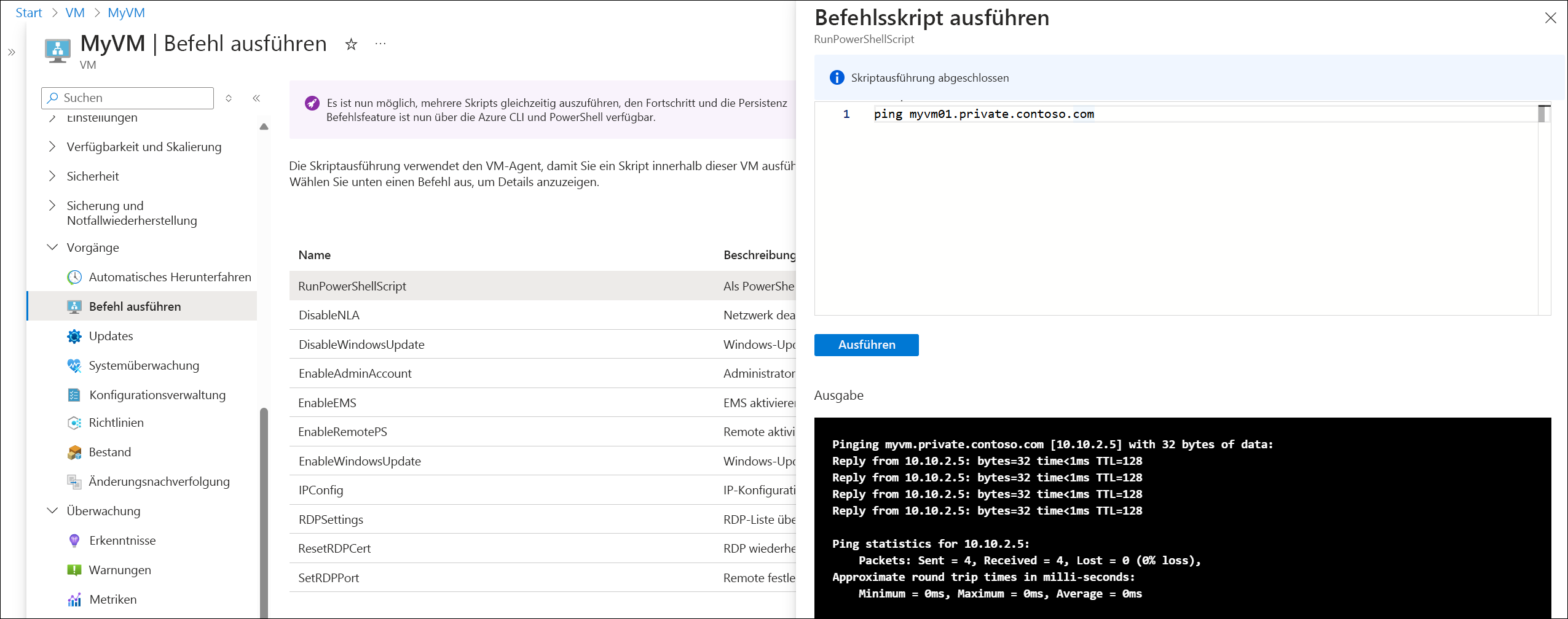 Screenshot: Pingbefehl