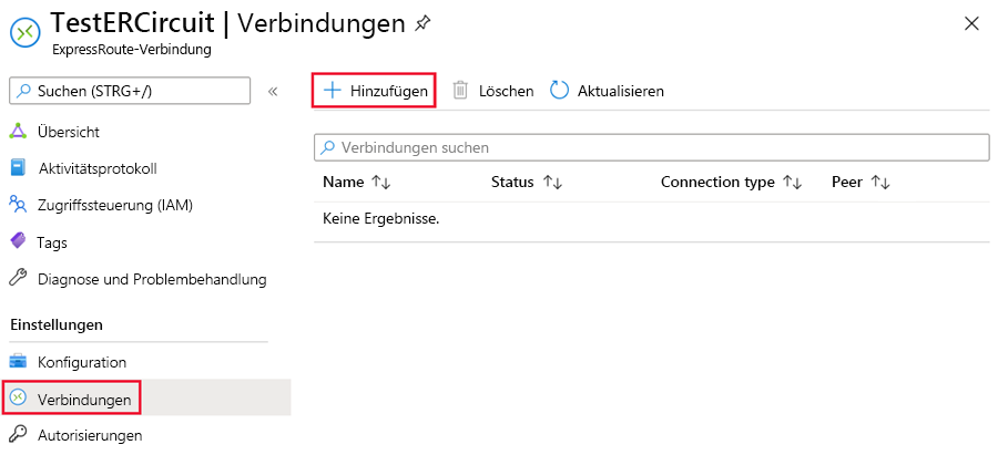 Screenshot zum Hinzufügen der Verbindung