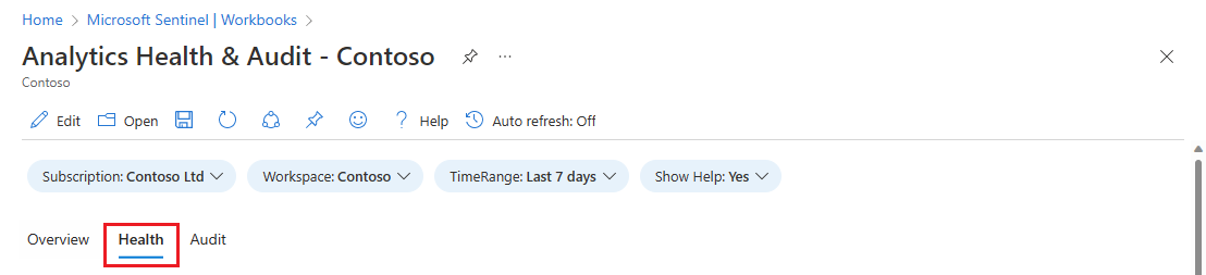 Screenshot: Auswahl der Registerkarte „Integrität“ in der Arbeitsmappe „Analyse zur Integrität“