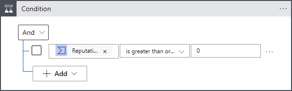 Screenshot der Bedingungsaktion im Logic App Designer.