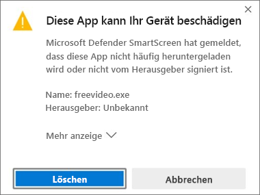 Als bösartig eingestufte Datei behalten