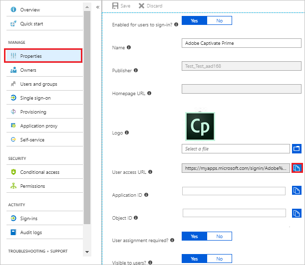 Zugriffslink für Benutzer