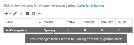 Der Micgrationsbatch wird synchronisiert.